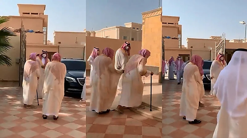 بالفيديو.. ولي العهد يزور الشيخ صالح الفوزان