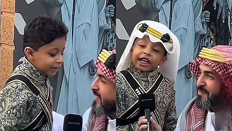 طفل يلقي قصيده في حب سمو ولي العهد .. فيديو