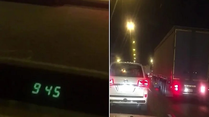 بالفيديو.. تزاحم كبير للشاحنات على طريق "الرياض – الشرقية" السريع قبل العاشرة مساءً