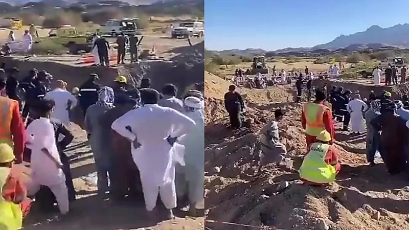 وفاة شخصين إثر انهيار بئر عليهما أثناء أعمال حفر في ينبع .. فيديو