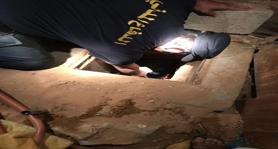 الدفاع المدني ينقذ ماعز سقطت في خزان مياه أرضي بالمزاحمية