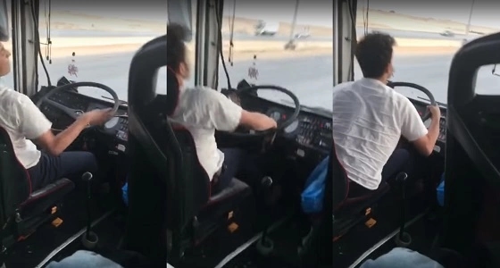 " المرور " تلقي القبض على سائق الحافلة المتهور