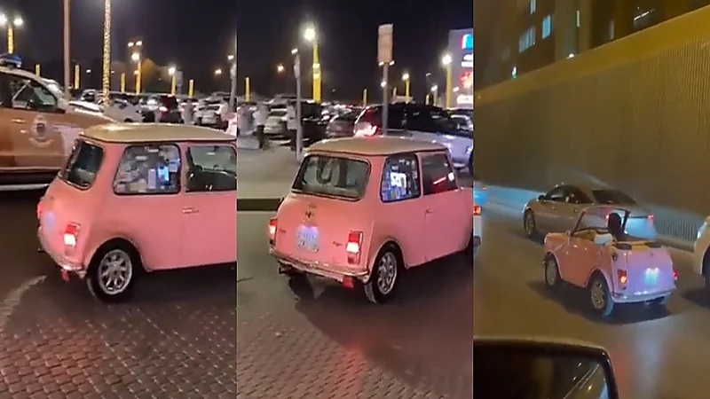 فيديو.. فتاة تقود سيارة بحجم "اللعبة" في شوارع الرياض