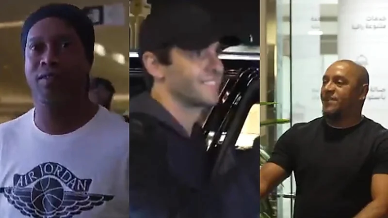 شاهد.. رونالدينهو وروبرتو كارلوس وكاكا في الرياض
