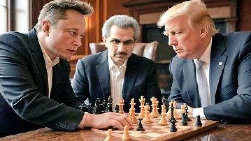 الوليد بن طلال يشارك مقطع فيديو لترامب وماسك ويدعوهما للعب الشطرنج .. فيديو