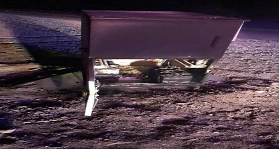 حريق جهاز الرصد الألي بطريق بيشة – الرين والشرطة تحقق