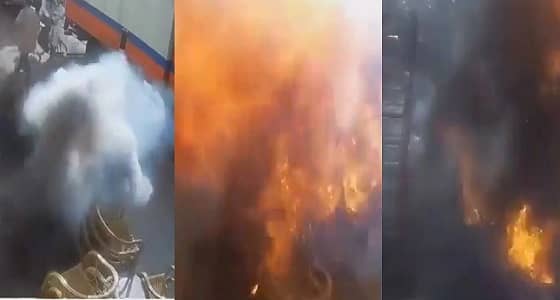 بالفيديو.. لحظة مرعبة لانفجار كابل كهرباء تحت الأرض