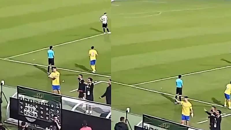 الروقي يشارك مقطع فيديو لرونالدو وهو يحتك مع جماهير الشباب ويعلق .. فيديو