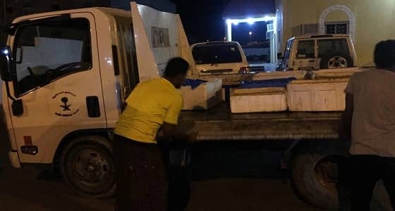 بالصور.. ضبط 150 كيلو مأكولات بحرية فاسدة بـ " أضم "