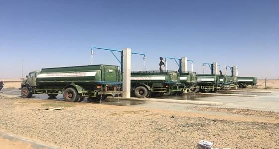 بالصور.. بدء تشغيل محطة توزيع المياه المحلاة في تثليث