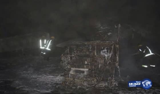 إصابة هندي بعد إحتراق اربع شاحنات بالرياض  