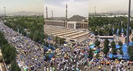 بالفيديو.. جموع حجاج بيت الله الحرام تستقر على صعيد عرفات الطاهر