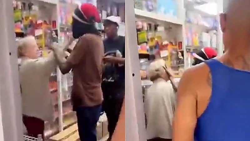 رجل يعتدي بالضرب المبرح على سيدة مسنة بعمر الـ 80 عامًا.. فيديو