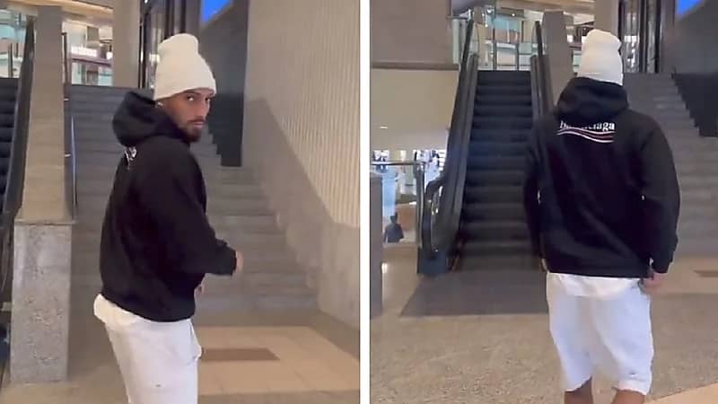 تيليس مع زوجته داخل أحد المولات .. فيديو