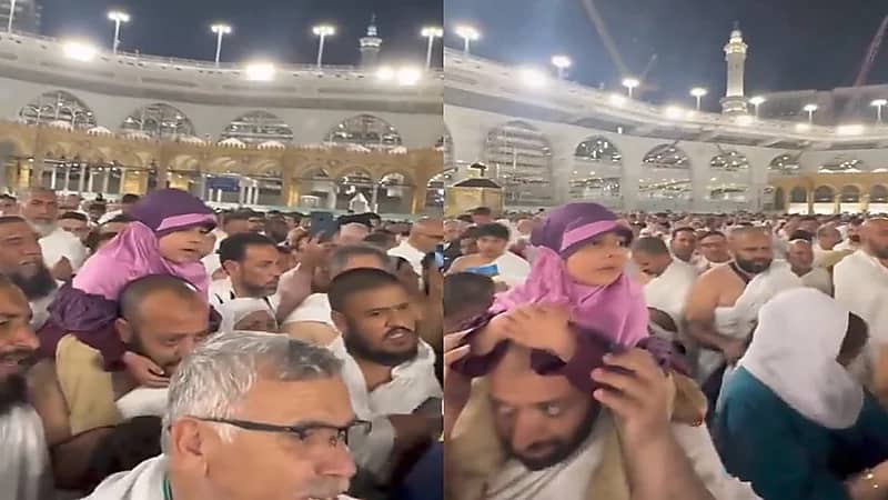 طفلة تقود الحجاج بالدعاء والذكر في صحن الطواف بالحرم .. فيديو