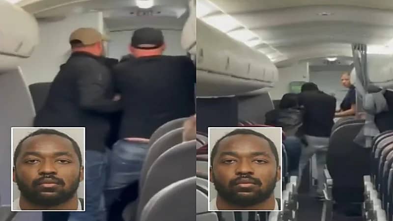 راكب يعتدي على مضيفات بالطائرة.. فيديو