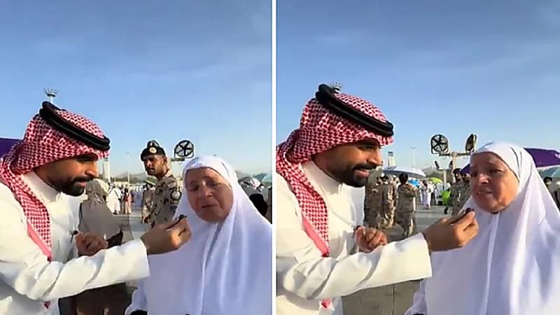 مذيع يتأثر بالدموع بعد لقاء حاجة مصرية .. فيديو