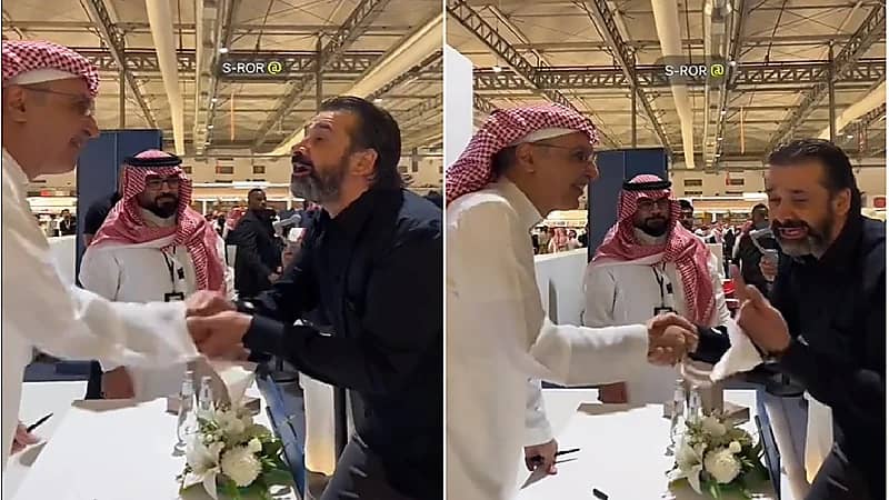 فرحة وسعادة الممثل المصري كريم عبدالعزيز بلقاء الأمير بدر بن عبدالمحسن