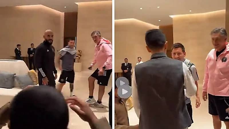 فرحة طفل بعد مفاجأته بلقاء ميسي .. فيديو