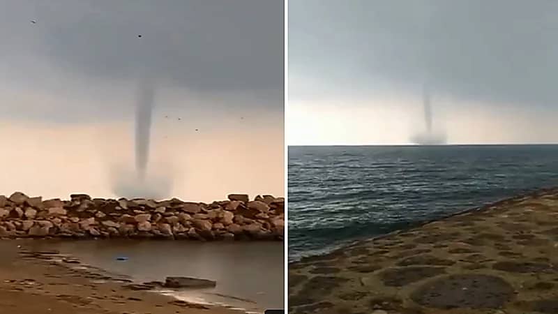 بالفيديو .. أعاصير قمعية على سواحل جازان