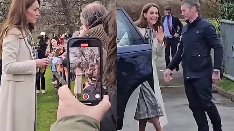 زوجة ولي عهد بريطانيا توقف موكبها لإلقاء التحية على طفلة بتواضع .. فيديو