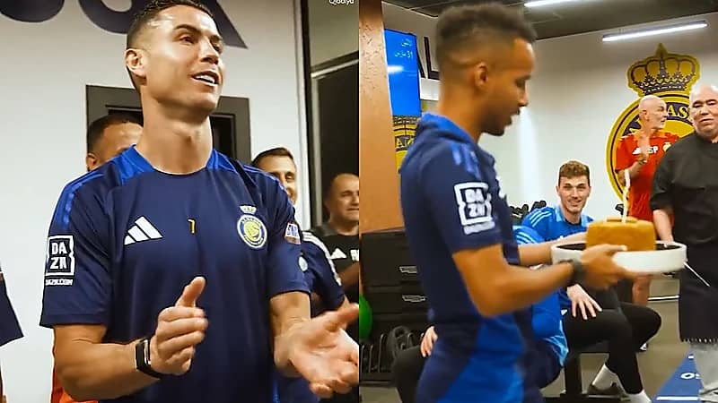 لاعبو النصر يحتفلون بيوم ميلاد عبدالرحمن غريب .. فيديو