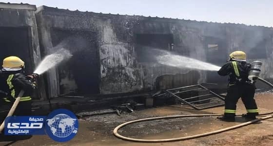 ⁠⁠⁠⁠⁠بالصور.. إصابة آسيوي في حريق سكن للعمالة بتبوك