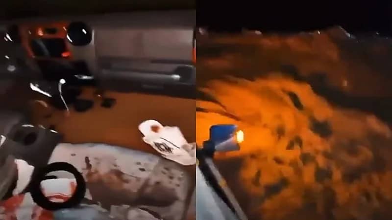 بالفيديو.. مواطن يوثق لحظات حاسمة وهو عالق مع مرافقه بسيول أحد الأودية