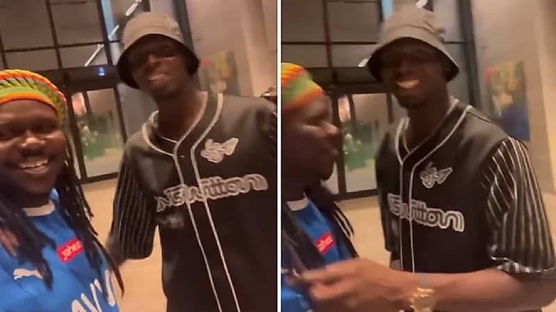 حارس الأهلي ميندي مع مشجع هلالي سنغالي .. فيديو