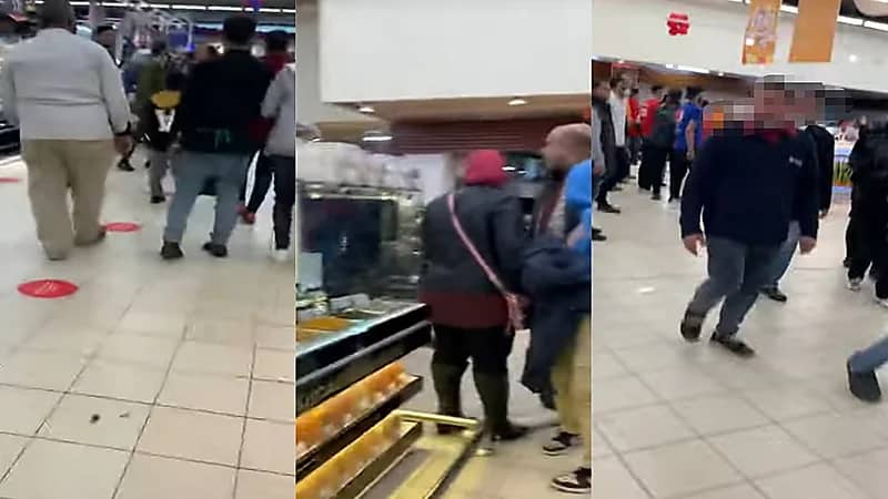 بالفيديو.. مشاجرة عنيفة وأسلحة بيضاء داخل متجر شهير بمصر