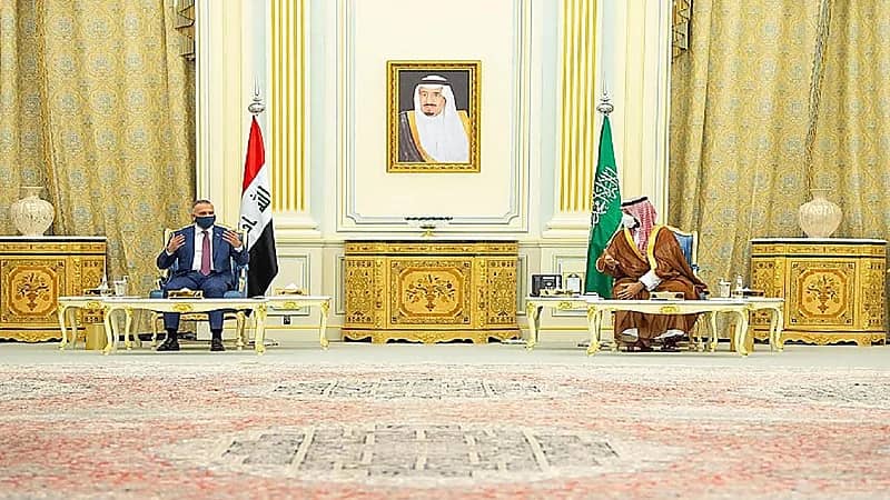 جلسة مباحثات رسمية بين ولي العهد والكاظمي.. وصدور بيان مشترك