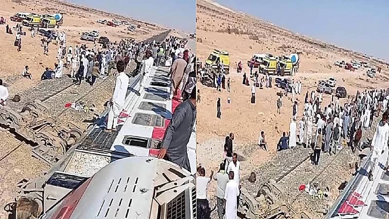 انقلاب مروع لقطار في مصر.. صور