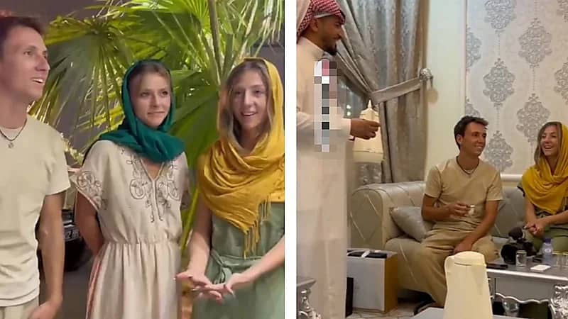 مواطن يستضيف سياح فرنسيين بمنزله خلال فعاليات اليوم الوطني.. فيديو