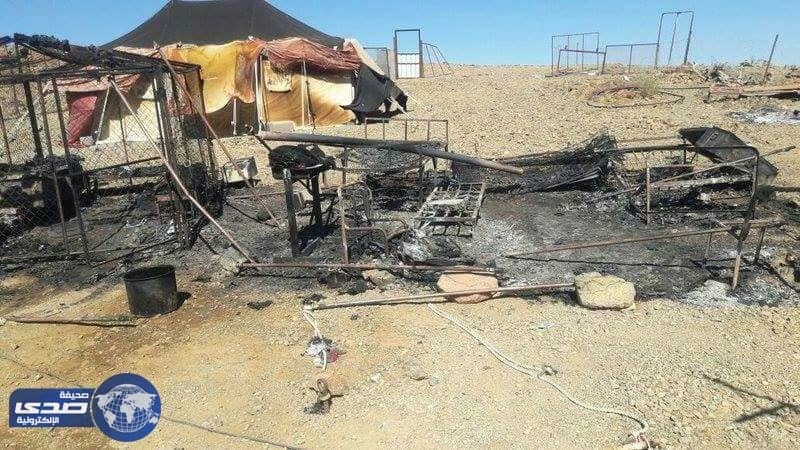 إصابة سيدتين في حريق بيت شعر بالوجه