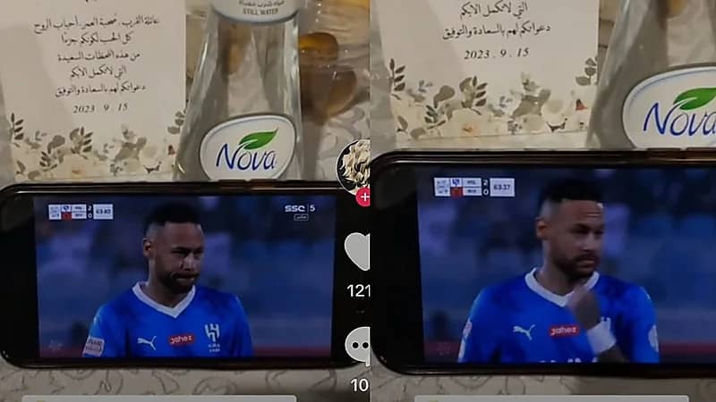 فتاة في عرس تترك الاحتفال لتتابع نيمار  ..  فيديو