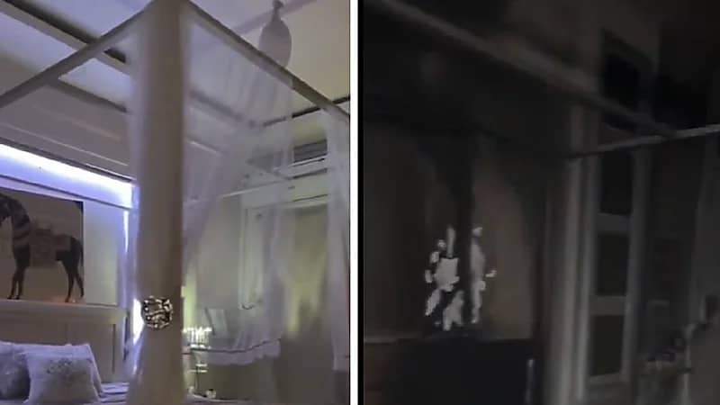 فتاة توثق غرفتها بعد إحتراقها .. فيديو