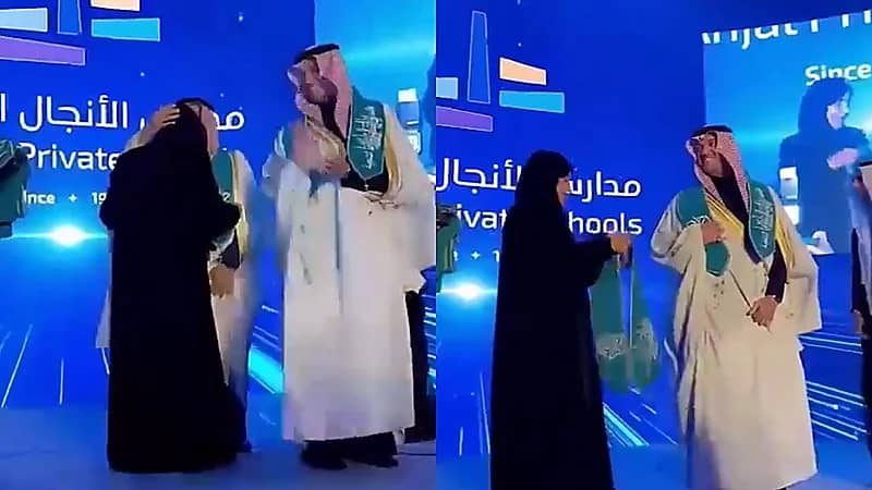 وزير التعليم يُقبِّل رأس مديرة مدارس الأنجال تقديرًا واحترامًا لجهودها  .. فيديو