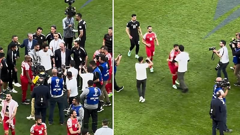 ولي عهد الأردن يحتفل مع اللاعبين بالتأهل لنصف نهائي كأس آسيا .. فيديو