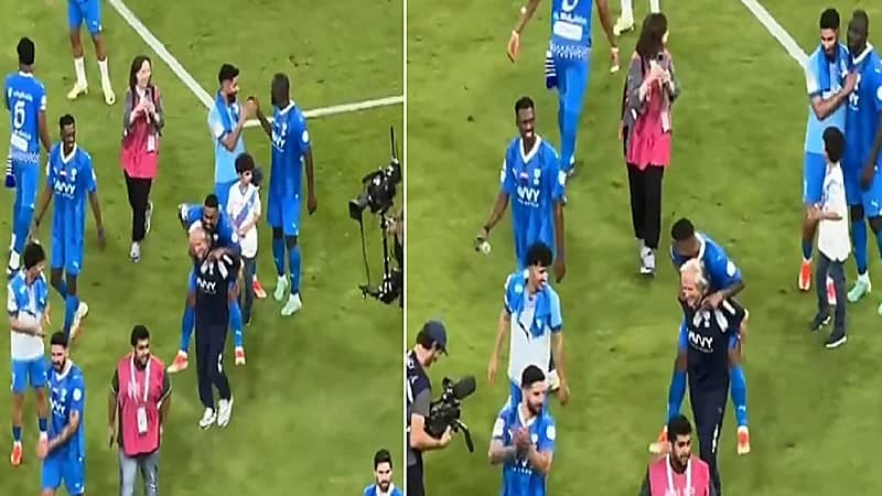 جيسوس يحمل مالكوم على ظهره .. فيديو