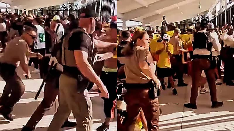 الشرطة الأمريكية تعتدي على الجماهير قبل نهائي كوبا أمريكا .. فيديو