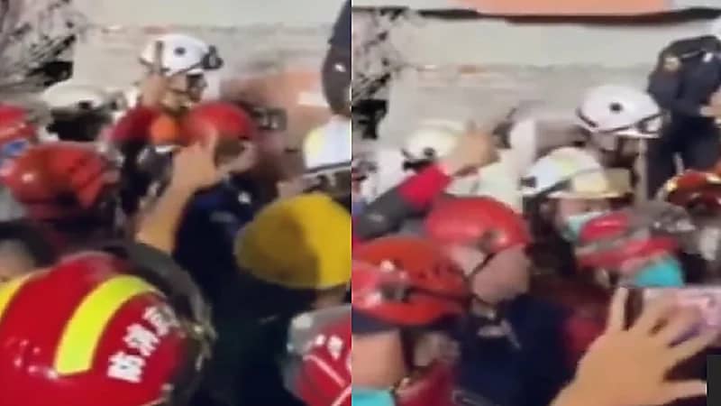 انتشال امرأة حية من تحت أنقاض فندق بعد 60 ساعة من زلزال ميانمار .. فيديو