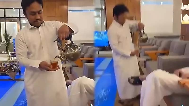 ديوانية بتصميم غير مألوف يتوسطها مسبح.. فيديو