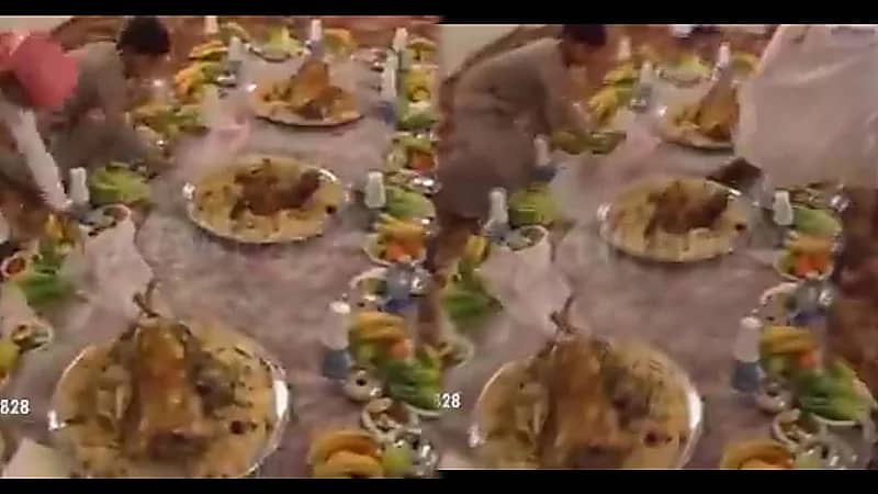 مقطع نادر لوليمة في أحد أحياء ⁧‫الرياض‬⁩ قبل ٤٠ سنة