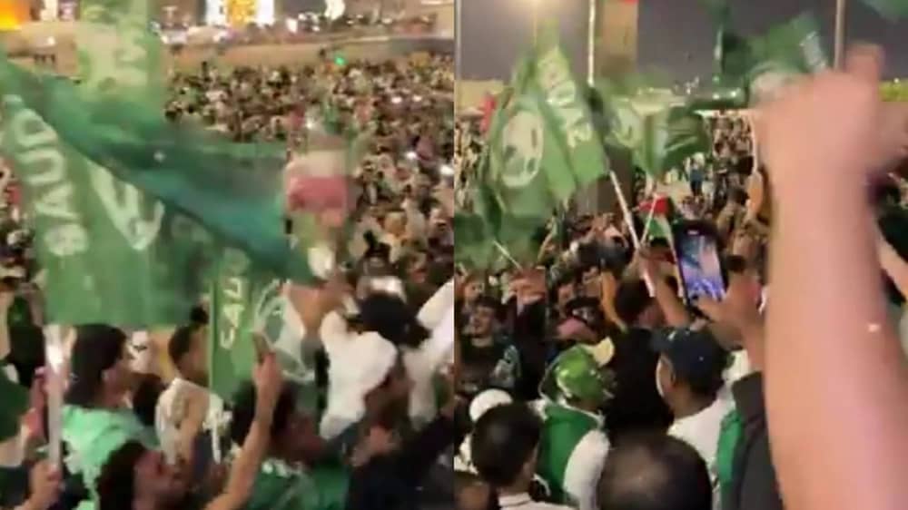 فرحة عارمة لجماهير الأخضر بعد التأهل لنصف النهائي .. فيديو