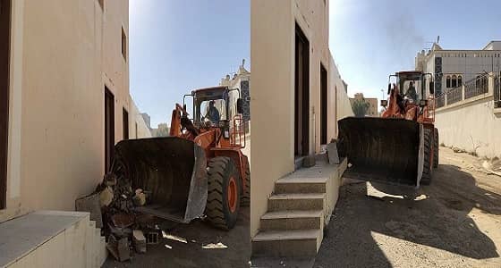 أمانة عسير تزيل التعديات بـ " وادي المنسك "