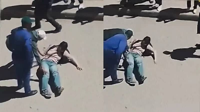 طالب يعتدي على معلمته بساطور