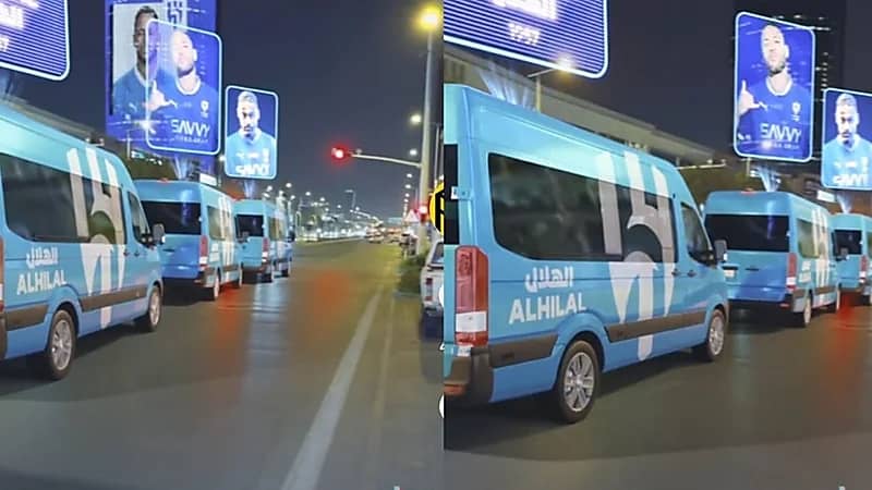 شوارع الرياض تتزين بشعار الهلال وصور نيمار .. فيديو