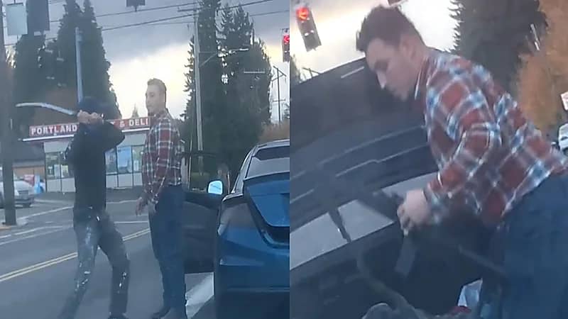 بالفيديو.. شجار بين سائقي سيارتين بـ "سيف" و "بندقية"