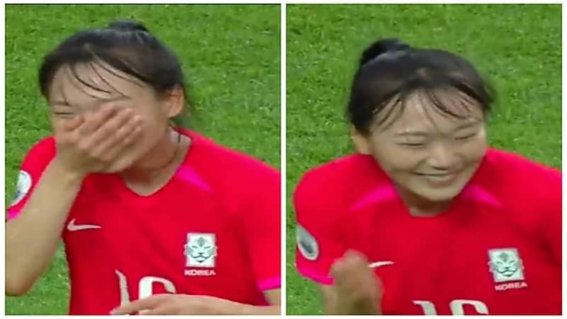 لاعبة تخطف الأنظار لخجلها بعد هدف رائع لها.. فيديو