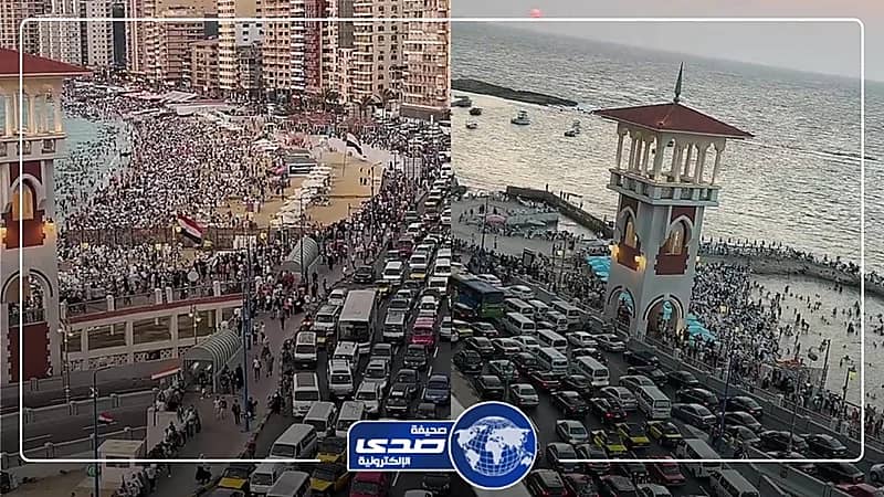 غزو مصري لشواطئ الإسكندرية هربا من الحر .. فيديو